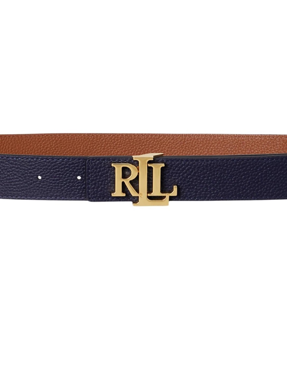 Ralph Lauren Womens Leather Reversible Navy/Lauren Tan Medium - Picture 3 of 3